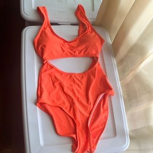 Ekouaer One Piece Cut Out Bathing Suit